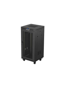 19" VOĽNE STOJÚCA RACKOVÁ SKRIŇA 24U 600X600 ČIERNA S PERFOROVANÝMI DVERAMI LANBERG (FLAT PACK) V2