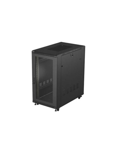 19" VOĽNE STOJÚCA RACKOVÁ SKRIŇA 22U 600X1000 ČIERNE PERFOROVANÉ DVERE LANBERG (PLOCHÉ BALENIE)