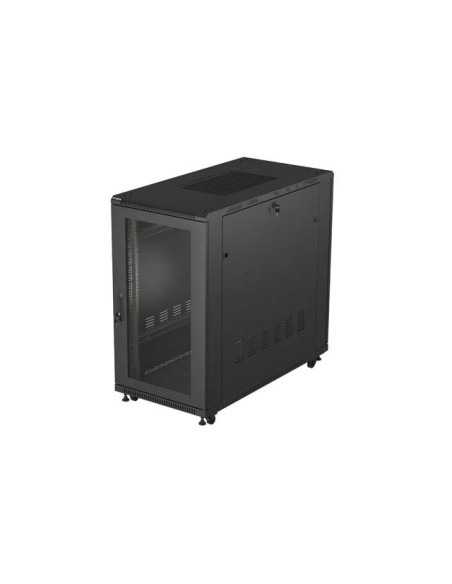 19" VOĽNE STOJÚCA RACKOVÁ SKRIŇA 22U 600X1200 ČIERNE PERFOROVANÉ DVERE LANBERG (PLOCHÉ BALENIE)