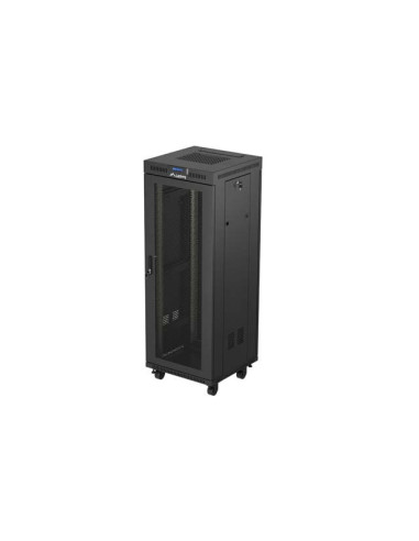 19" VOĽNE STOJÚCA RACKOVÁ SKRIŇA 32U 600X600 ČIERNA LCD S PERFOROVANÝMI DVERAMI LANBERG (PLOCHÉ BALENIE)