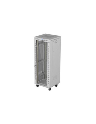 INŠTALAČNÝ STOJAN 19" 32U 600X600 ŠEDÉ SKLENENÉ DVERE LCD LANBERG (FLAT PACK) V2