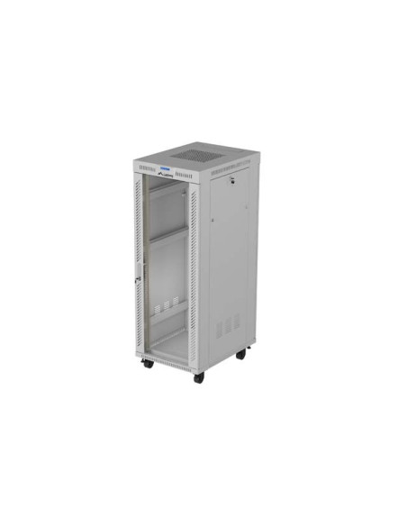 19" VOĽNE STOJÚCA RACKOVÁ SKRIŇA 32U 600X800 ŠEDÉ SKLENENÉ DVERE LCD LANBERG (FLAT PACK) V2