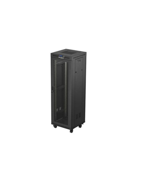 19" VOĽNE STOJÚCA RACKOVÁ SKRIŇA 37U 600X600 ČIERNA LCD S PERFOROVANÝMI DVERAMI LANBERG (PLOCHÉ BALENIE)