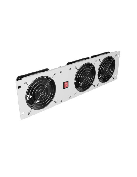 VERTIKÁLNY VENTILAČNÝ PANEL 19" 3U PRO RACK TRI VENTILÁTORY 230V ŠEDÝ LANBERG
