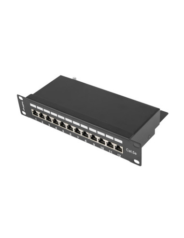 PATCH PANEL 12PORT 1U 10" CAT.5E FTP TIENENÉ ČIERNY LANBERG