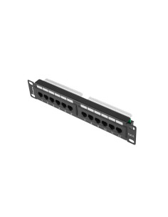 PATCH PANEL 12PORT 1U 10" CAT.6 UTP ČIERNY LANBERG