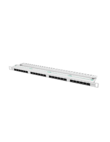 PATCH PANEL 24 PORTOV 0,5U 19" CAT.5E UTP ŠEDÝ LANBERG