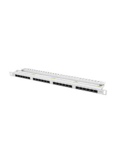 PATCH PANEL 24 PORTOV 0,5U 19" CAT.6 UTP ŠEDÝ LANBERG