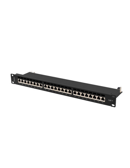 PATCH PANEL 24 PORTOV 1U 19" CAT.7 FTP TIENENÉ ČIERNY LANBERG