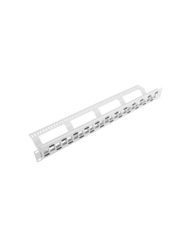 PATCH PANEL 24 PORTOV 1U STRIEDAVÝ S ORGANIZÉROM PRO MODULY KEYSTONE ŠEDÝ LANBERG