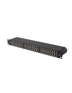 PATCH PANEL 48 PORTOV 1U 19" CAT.6 FTP TIENENÝ ČIERNY LANBERG
