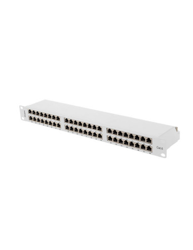 PATCH PANEL 48 PORTOV 1U 19" CAT.6 FTP TIENENÝ ŠEDÝ LANBERG