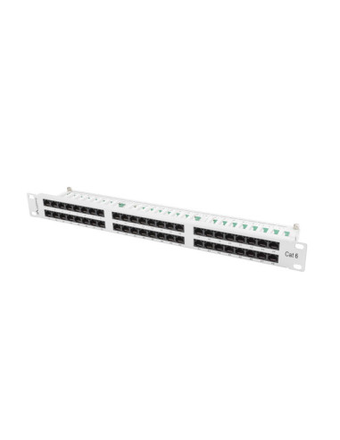PATCH PANEL 48 PORTOV 1U 19" CAT.6 UTP ŠEDÝ LANBERG