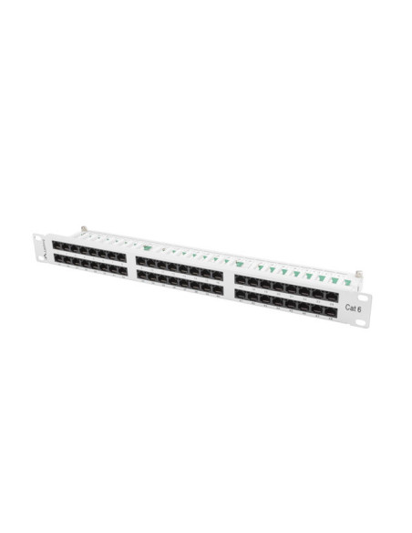 PATCH PANEL 48 PORTOV 1U 19" CAT.6 UTP ŠEDÝ LANBERG