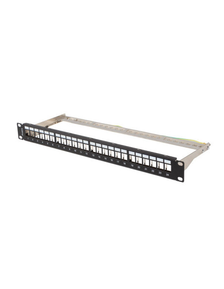 PATCH PANEL 24 PORTOV 1U 19" FTP PRO MODULY KEYSTONE ČIERNY LANBERG