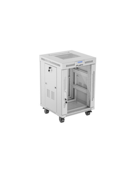 19" VOĽNE STOJÚCA RACKOVÁ SKRIŇA 15U 600X600 ŠEDÉ SKLENENÉ DVERE LCD LANBERG (FLAT PACK) V2