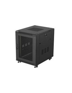 19" VOĽNE STOJÚCA RACKOVÁ SKRIŇA 15U/600X800 (FLAT PACK) SO SIEŤOVÝMI DVERAMI ČIERNA LANBERG