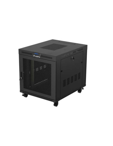 19" VOĽNE STOJÚCA RACKOVÁ SKRIŇA 15U/800X1000 (FLAT PACK) ČIERNA S PRESKLENÝMI DVERAMI LCD LANBERG V2
