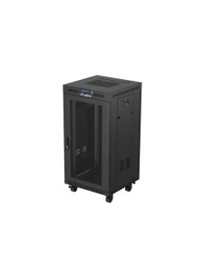 19" VOĽNE STOJÚCA RACKOVÁ SKRIŇA 22U/600X600 (FLAT PACK) SO SIEŤOVÝMI DVERAMI LCD ČIERNA LANBERG V2