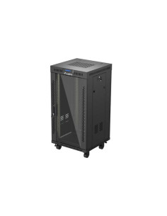 19" VOĽNE STOJÚCA RACKOVÁ SKRIŇA 22U 600X600 ČIERNE SKLENENÉ DVERE LANBERG (PLOCHÉ BALENIE) V2