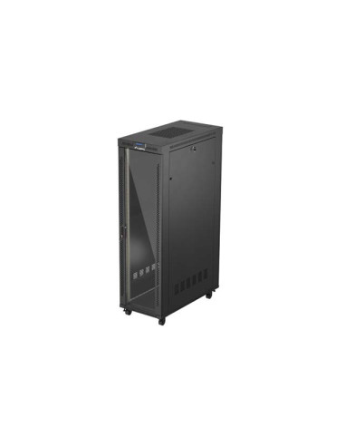 19" VOĽNE STOJÚCA RACKOVÁ SKRIŇA 42U 600X1200 ČIERNE SKLENENÉ DVERE LCD LANBERG (FLAT PACK) V2