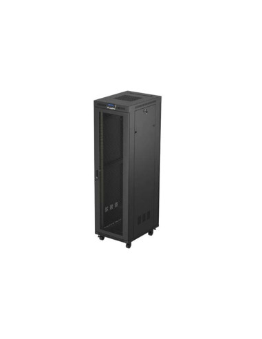 19" VOĽNE STOJÚCA RACKOVÁ SKRIŇA 42U/600X800 (FLAT PACK) SO SIEŤOVÝMI DVERAMI LCD ČIERNA LANBERG V2