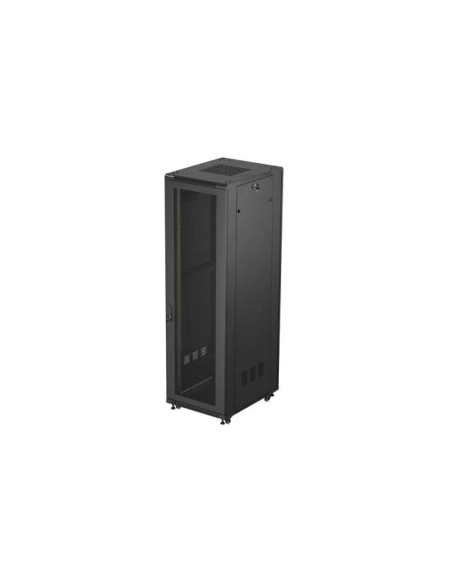 19" VOĽNE STOJÚCA RACKOVÁ SKRIŇA 42U/600X800 (FLAT PACK) SO SIEŤOVANÝMI DVERAMI ČIERNA LANBERG