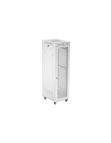 19" VOĽNE STOJÚCA RACKOVÁ SKRIŇA 42U 600X800 ŠEDÁ S PERFOROVANÝMI DVERAMI LANBERG (PLOCHÉ BALENIE)