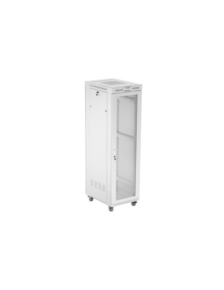 19" VOĽNE STOJÚCA RACKOVÁ SKRIŇA 42U 600X800 ŠEDÁ S PERFOROVANÝMI DVERAMI LANBERG (PLOCHÉ BALENIE)