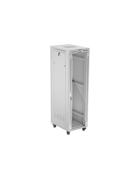 19" VOĽNE STOJÚCA RACKOVÁ SKRIŇA 42U 600X800 ŠEDÉ SKLENENÉ DVERE LCD LANBERG (FLAT PACK) V2