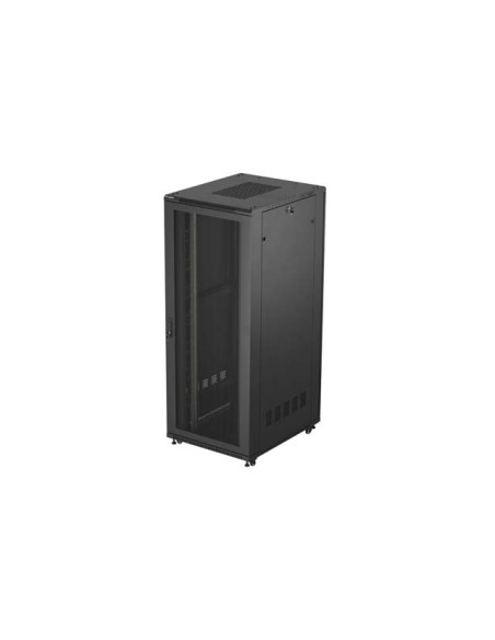 19" VOĽNE STOJÚCA RACKOVÁ SKRIŇA 42U/800X1000 (FLAT PACK) SO SIEŤOVÝMI DVERAMI ČIERNA LANBERG