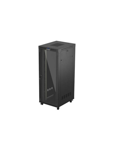 19" VOĽNE STOJÚCA RACKOVÁ SKRIŇA 42U/800X1000 (FLAT PACK) S PRESKLENÝMI DVERAMI LCD ČIERNA LANBERG V2