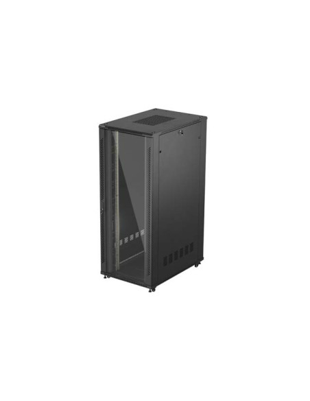 19" VOĽNE STOJÚCA RACKOVÁ SKRIŇA 42U 800X1200 ČIERNE SKLENENÉ DVERE LANBERG (PLOCHÉ BALENIE)