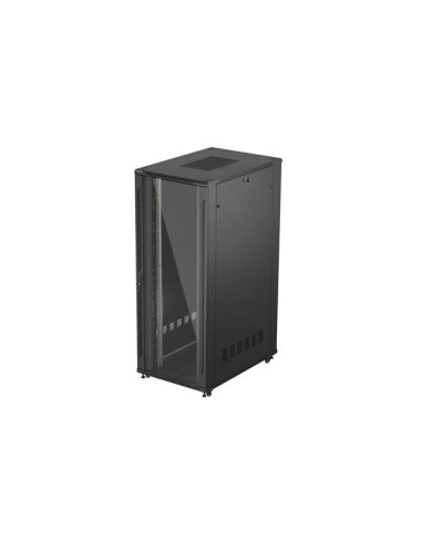 19" VOĽNE STOJÚCA RACKOVÁ SKRIŇA 42U 800X1200 ČIERNE SKLENENÉ DVERE LANBERG (PLOCHÉ BALENIE)