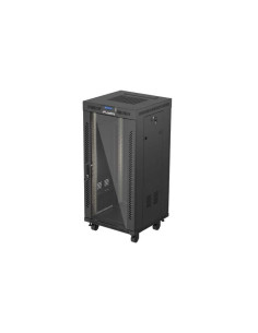 19" VOĽNE STOJÚCA RACKOVÁ SKRIŇA 24U 600X600 ČIERNE SKLENENÉ DVERE LCD LANBERG (FLAT PACK) V2