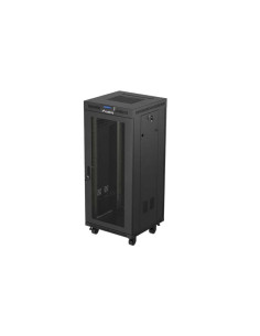 19" VOĽNE STOJÚCA RACKOVÁ SKRIŇA 27U/600X600 (FLAT PACK) SO SIEŤOVANÝMI DVERAMI LCD ČIERNA LANBERG V2