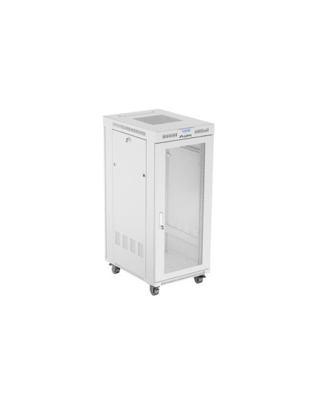19" VOĽNE STOJÚCA RACKOVÁ SKRIŇA 27U 600X800 ŠEDÁ LCD S PERFOROVANÝMI DVERAMI LANBERG (PLOCHÉ BALENIE)