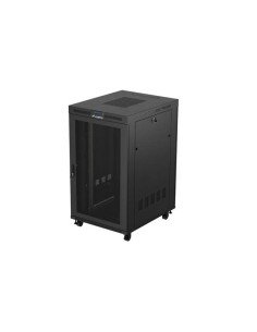 19" VOĽNE STOJÚCA RACKOVÁ SKRIŇA 27U 800X1000 ČIERNY LCD S PERFOROVANÝMI DVERAMI LANBERG (FLAT PACK) V2