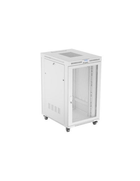 19" VOĽNE STOJÚCA RACKOVÁ SKRIŇA 27U 800X1000 ŠEDÁ LCD S PERFOROVANÝMI DVERAMI LANBERG (PLOCHÉ BALENIE)