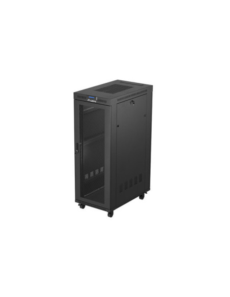 19" VOĽNE STOJÚCA RACKOVÁ SKRIŇA 32U 600X1000 ČIERNA LCD PERFOROVANÉ DVIERKA LANBERG (PLOCHÉ BALENIE)