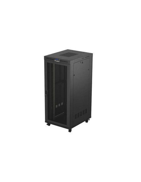 19" VOĽNE STOJÚCA RACKOVÁ SKRIŇA 37U/800X1000 (FLAT PACK) ČIERNA S PRESKLENÝMI DVERAMI LCD LANBERG V2