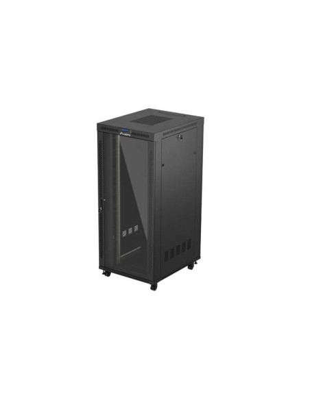 19" VOĽNE STOJÚCA RACKOVÁ SKRIŇA 37U/800X1000 (FLAT PACK) S PRESKLENÝMI DVERAMI LCD ČIERNA LANBERG V2