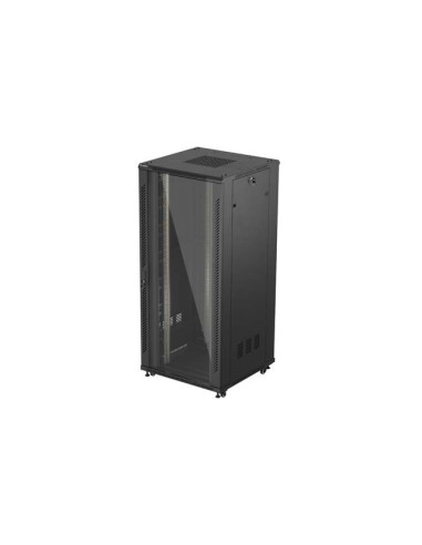 19" VOĽNE STOJÚCA RACKOVÁ SKRIŇA 37U 800X800 ČIERNE SKLENENÉ DVERE LANBERG (PLOCHÉ BALENIE)