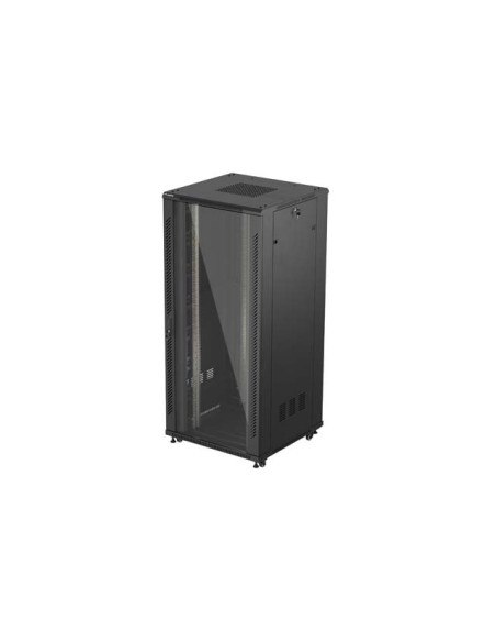 19" VOĽNE STOJÚCA RACKOVÁ SKRIŇA 37U 800X800 ČIERNE SKLENENÉ DVERE LANBERG (PLOCHÉ BALENIE)