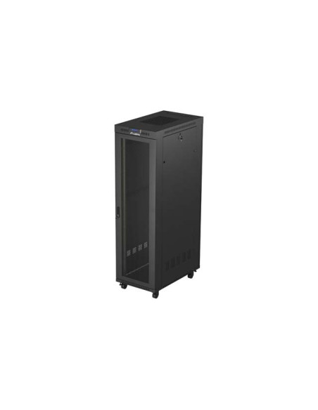 19" VOĽNE STOJÚCA RACKOVÁ SKRIŇA 42U/600X1000 (FLAT PACK) SO SIEŤOVÝMI DVERAMI LCD ČIERNA LANBERG V2