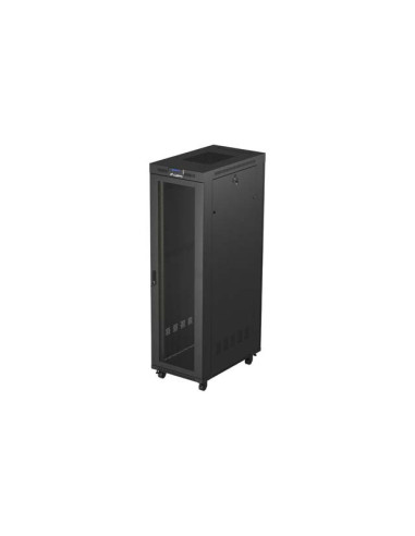 19" VOĽNE STOJÚCA RACKOVÁ SKRIŇA 42U/600X1000 (FLAT PACK) SO SIEŤOVÝMI DVERAMI LCD ČIERNA LANBERG V2