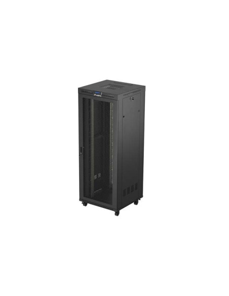 19" VOĽNE STOJÚCA RACKOVÁ SKRIŇA 42U 800X800 ČIERNA LCD PERFOROVANÉ DVIERKA LANBERG (PLOCHÉ BALENIE)