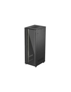 19" VOĽNE STOJÚCA RACKOVÁ SKRIŇA 47U/800X1000 (FLAT PACK) S PRESKLENÝMI DVERAMI ČIERNA LANBERG