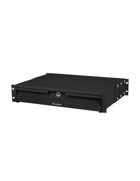 19" 2U 360MM ČIERNA SKRIŇOVÁ ZÁSUVKA LANBERG (2U/483X360MM NOSNOSŤ DO 90KG, 4BODOVÁ MONTÁŽ)