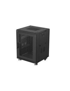 INŠTALAČNÝ ROZVADEČ 19" 15U 600X600 ČIERNE PERFOROVANÉ DVERE LANBERG (PLOCHÉ BALENIE)